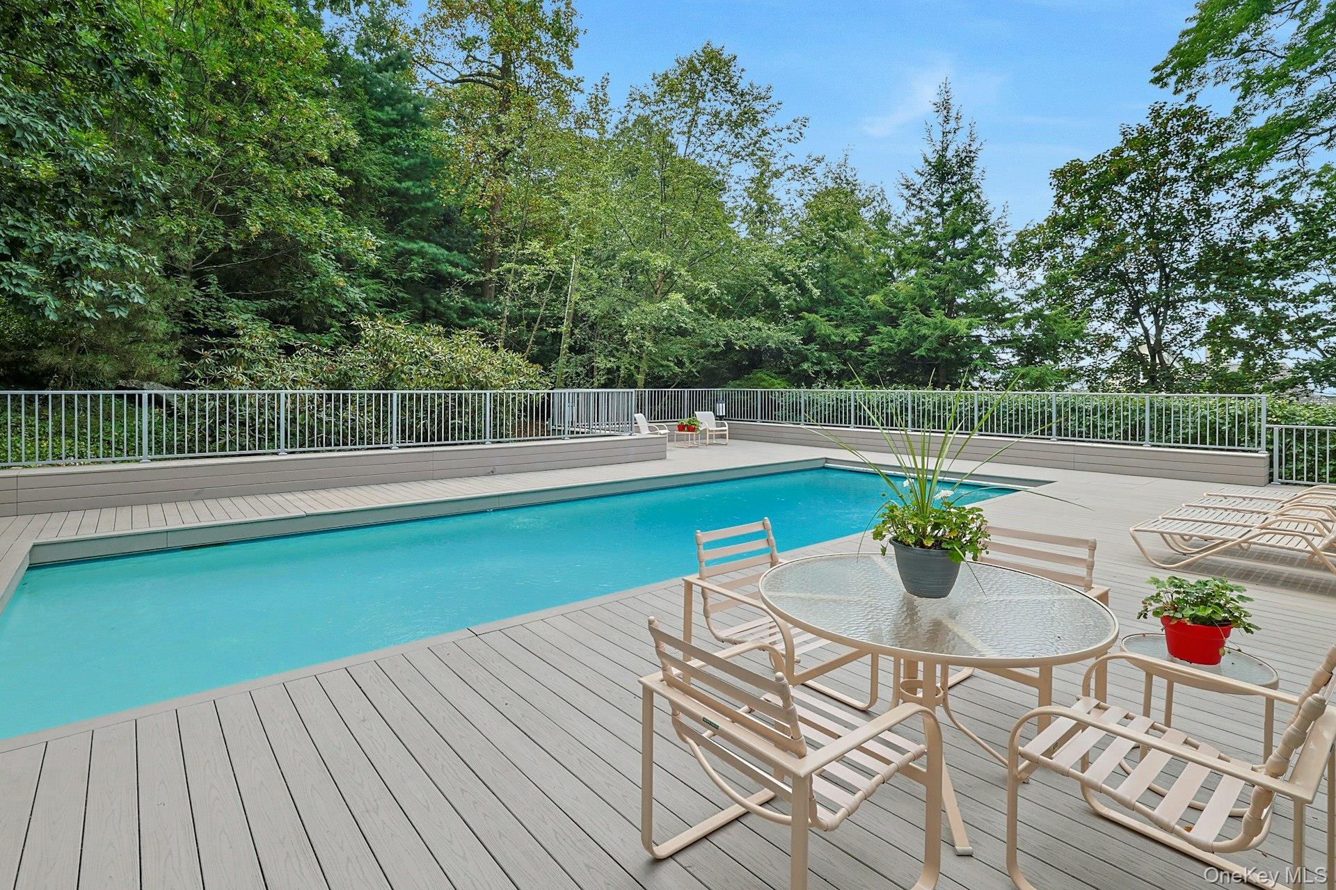 a outdoor view with a seating space