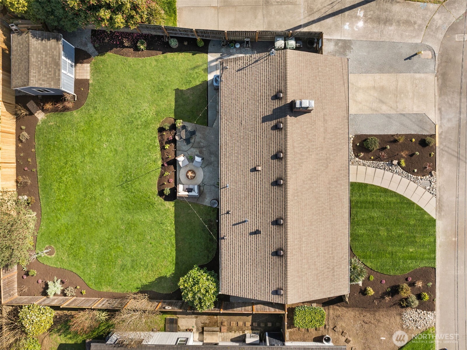 623 Aloha Way Edmonds, WA 98020 - Photo 23 of 28 an aerial view of a house with a backyard space