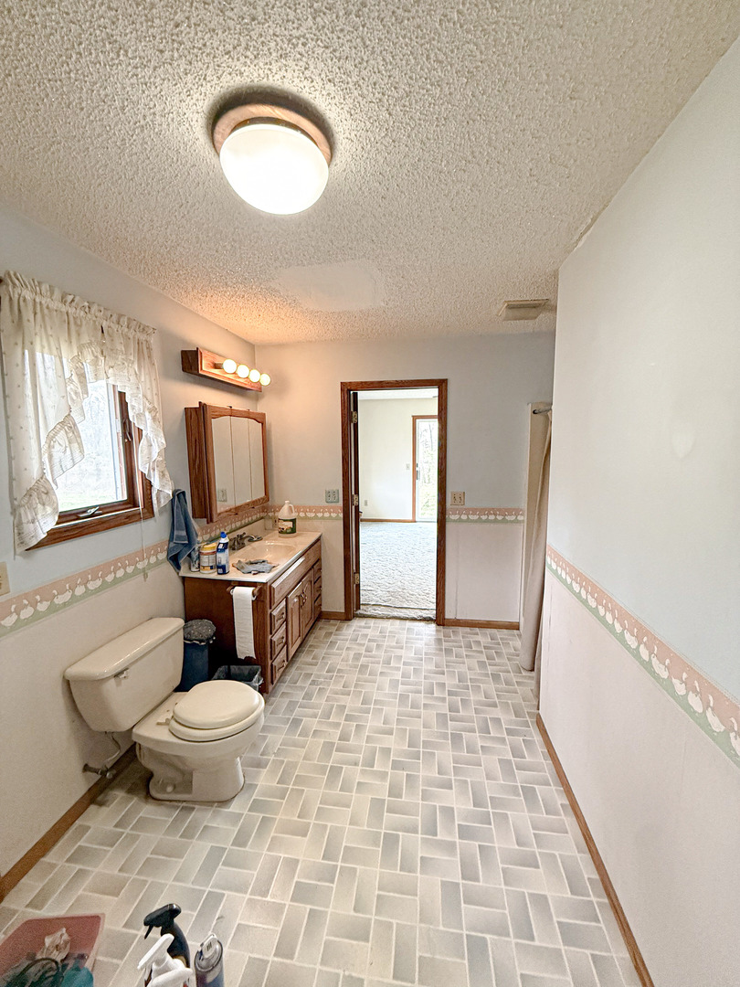 1599 East 2700 North Road Clifton, IL 60927 - Photo 15 of 26 a spacious bathroom with a toilet sink and mirror