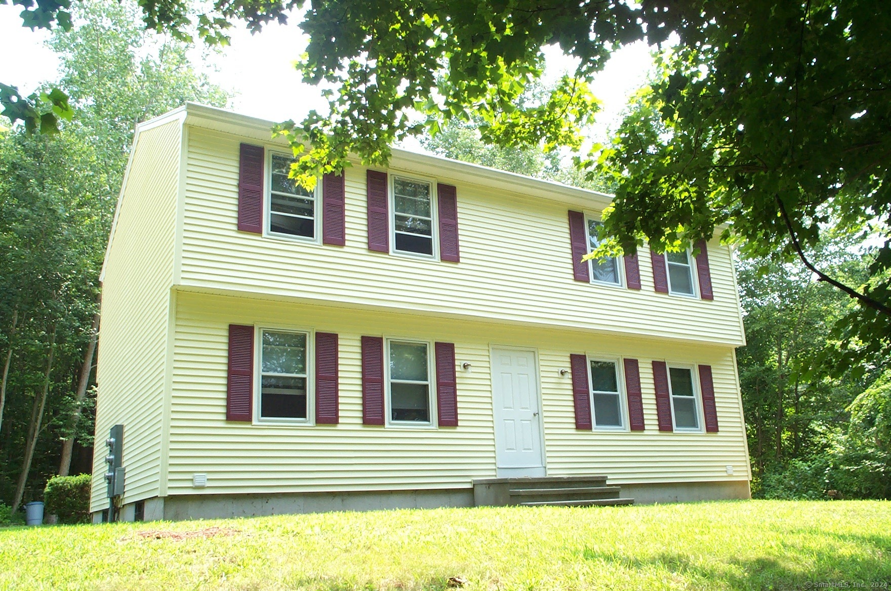 a front view of a house