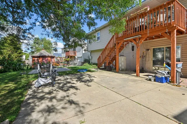 a view of a building with a yard