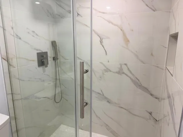 a bathroom with a shower