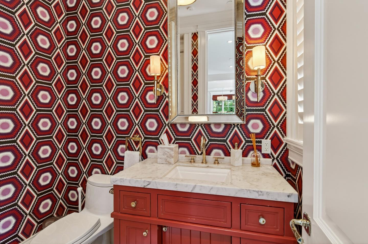 351 Walsh Road Atherton, CA 94027 - Photo 14 of 65 a bathroom with a sink and a mirror