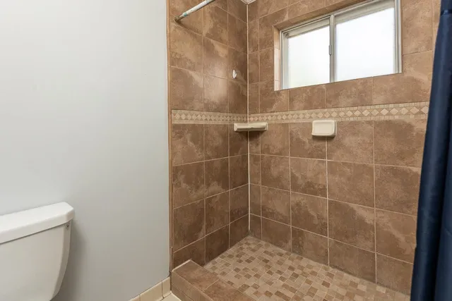 a bathroom with a shower