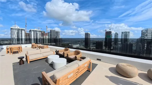 a terrace view with seating space and seating space