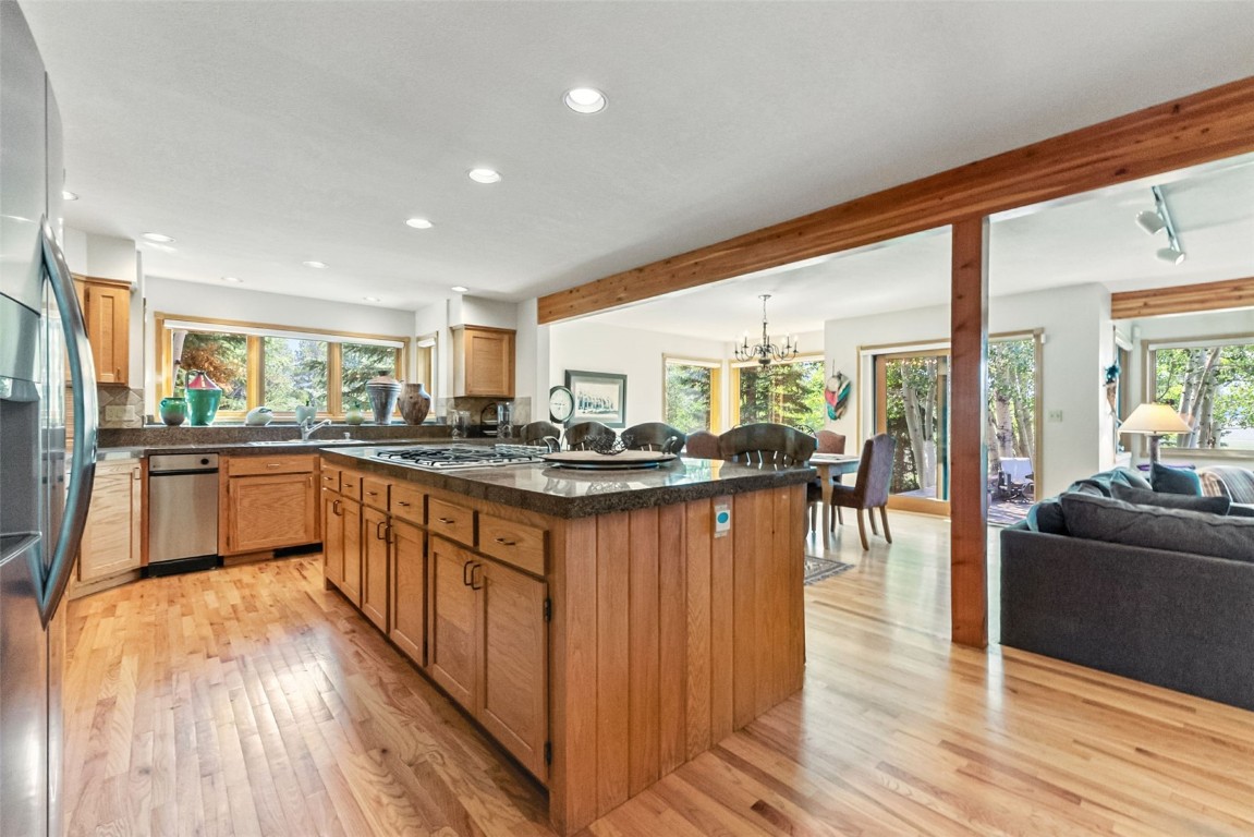 272 Penstemon Road Keystone, CO 80435 - Photo 10 of 50 a kitchen with stainless steel appliances granite countertop sink stove top oven and cabinets