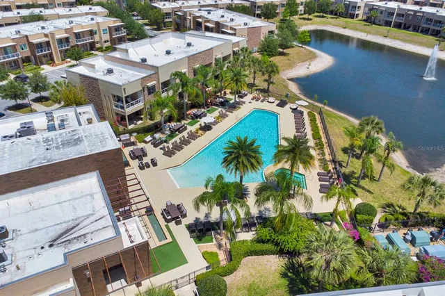 an aerial view of a house