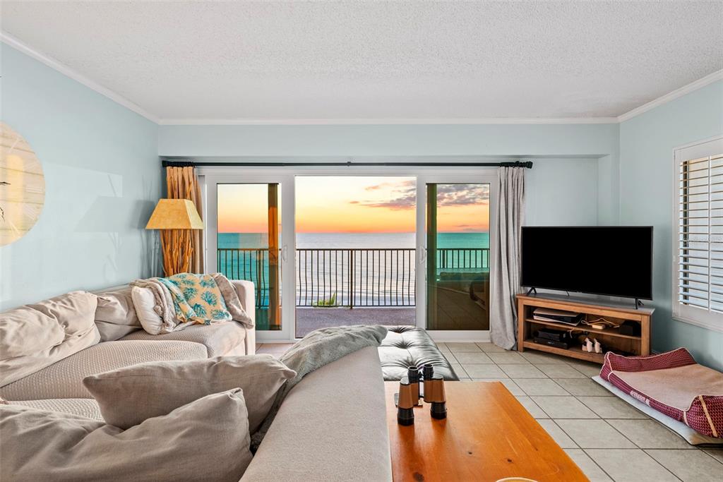 13650 Gulf Boulevard, Unit 604 Madeira Beach, FL 33708 - Photo 13 of 71 a living room with a couch and a flat screen tv