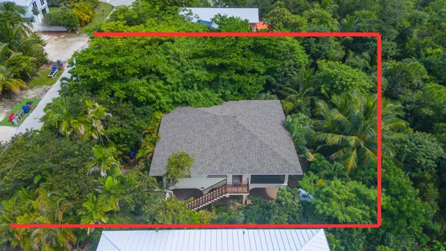 a aerial view of a house and outdoor space