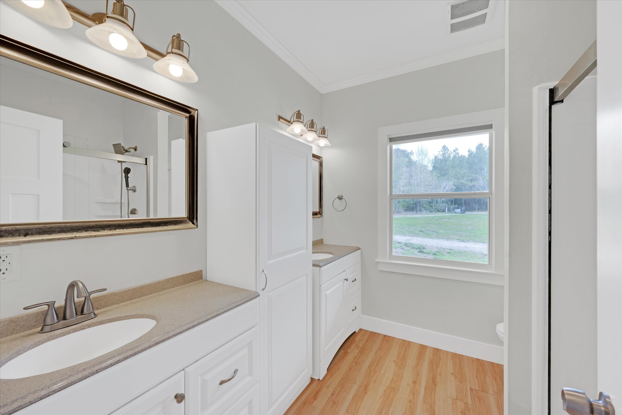 31 Rose Hill Road Coldspring, TX 77331 - Photo 14 of 34 Single primary bath offers double separate vanity plus storage