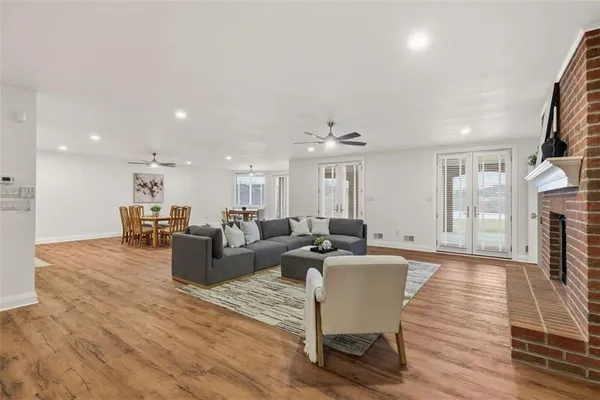 a view of a balcony with lake view