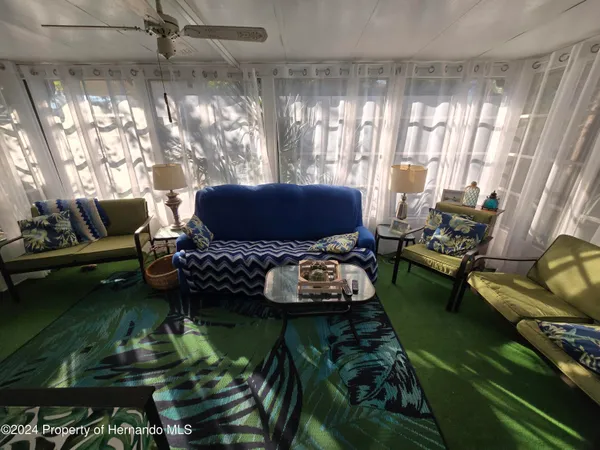 a living room with furniture