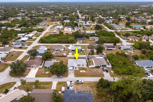 an aerial view of a house