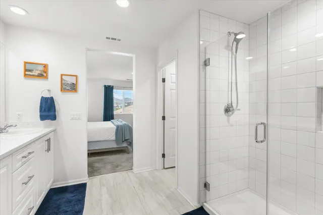 a view of a park with a slide