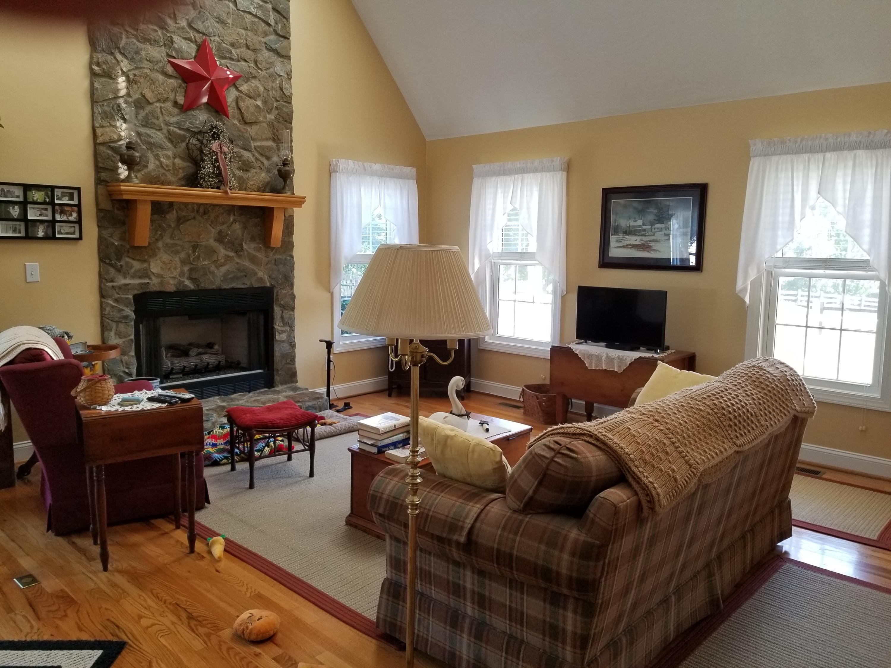 3218 Ayers Road Moneta, VA 24121 - Photo 20 of 67 a living room with furniture a fireplace and a window