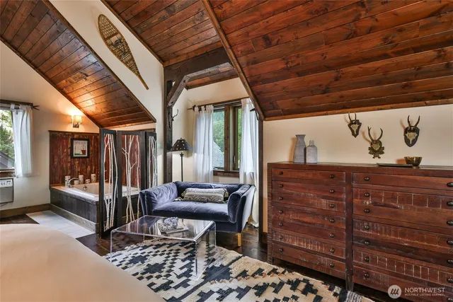 a view of a room with furniture