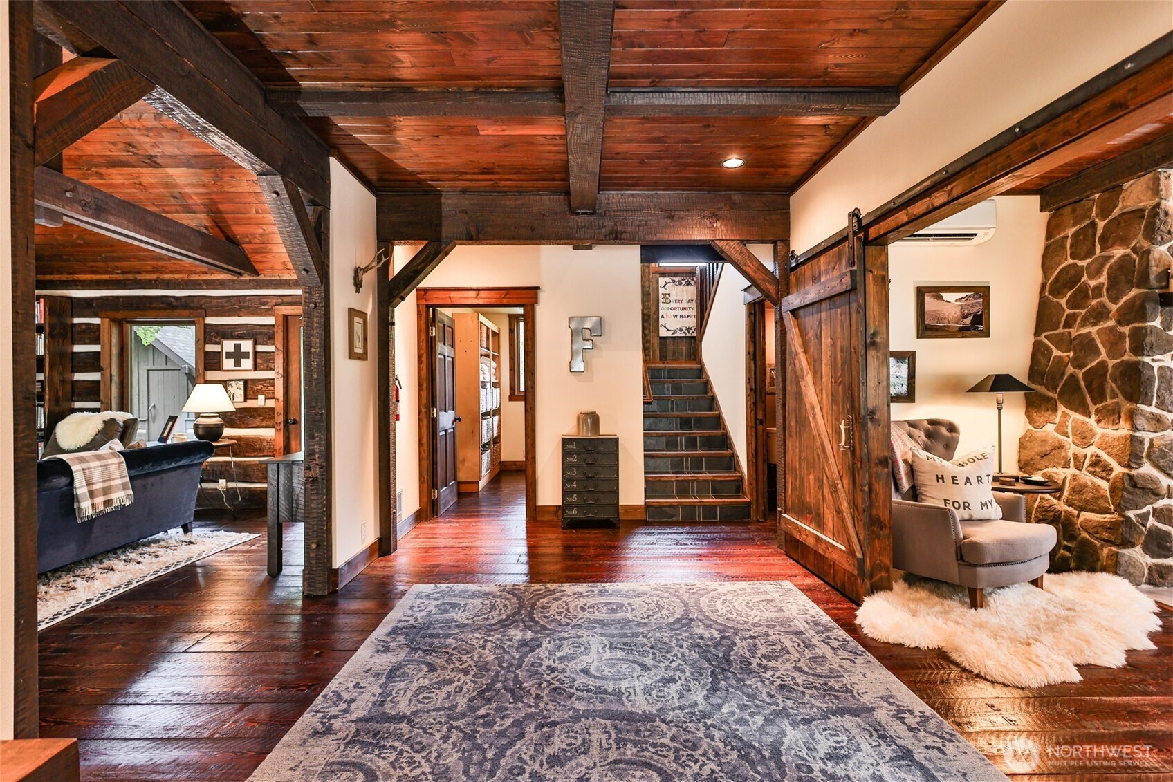 8105 Icicle Road Leavenworth, WA 98826 - Photo 8 of 40 a view of interior space with wooden floor and windows