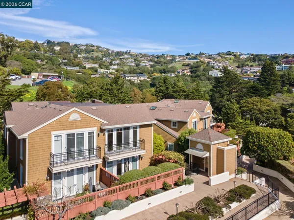 an aerial view of multiple houses