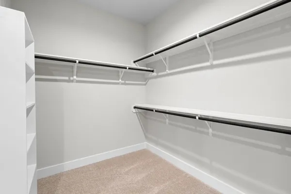 a view of a room with racks on the wall