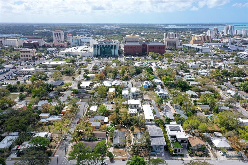 1860 7th Street Sarasota, FL 34236 - Photo 34 of 75 an aerial view of a city with lots of residential buildings