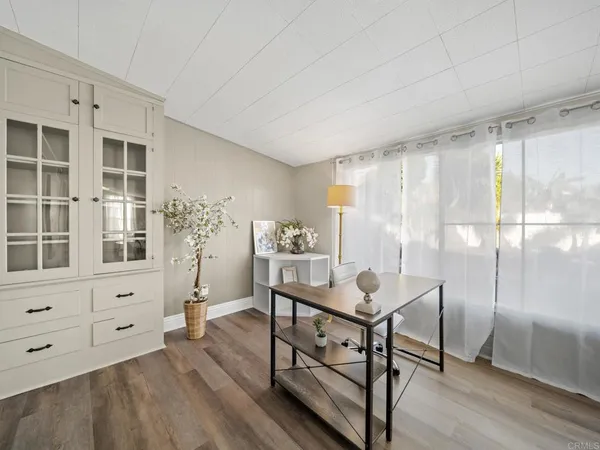 a living room with furniture