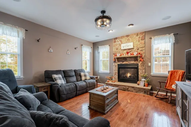 a kitchen with a stove and a microwave