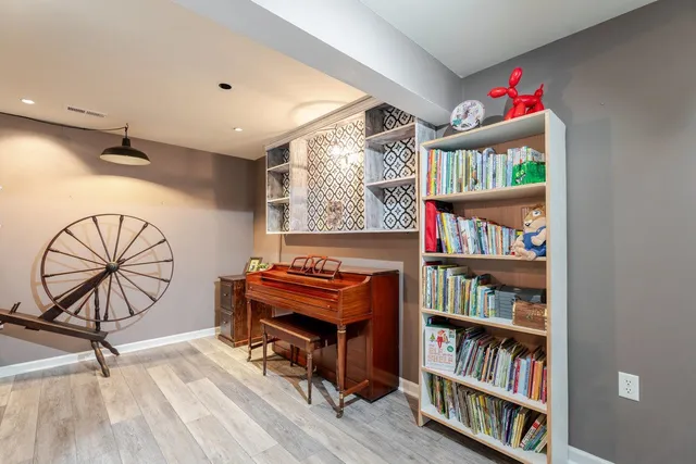 a view of an outdoor space with seating