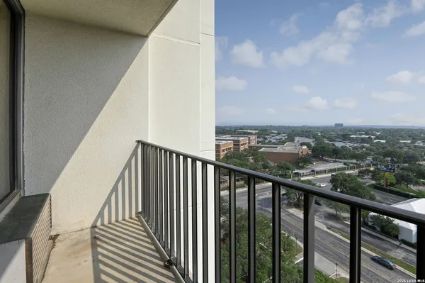 a view of city from balcony
