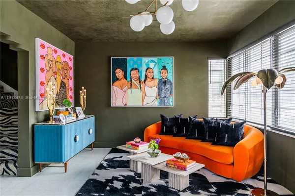 a room with furniture and window