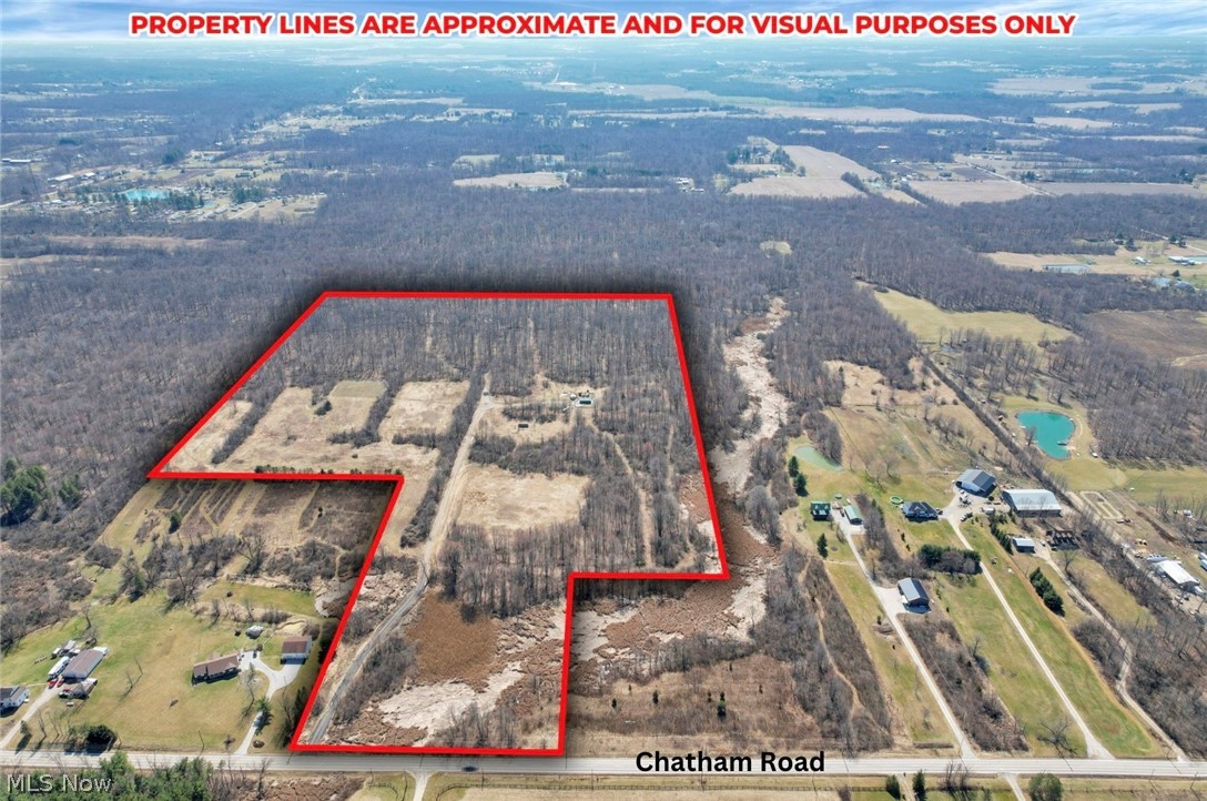 0 Chatham Road Spencer, OH 44275 - Photo 1 of 8 Overview of rural landscape with property boundaries highlighted