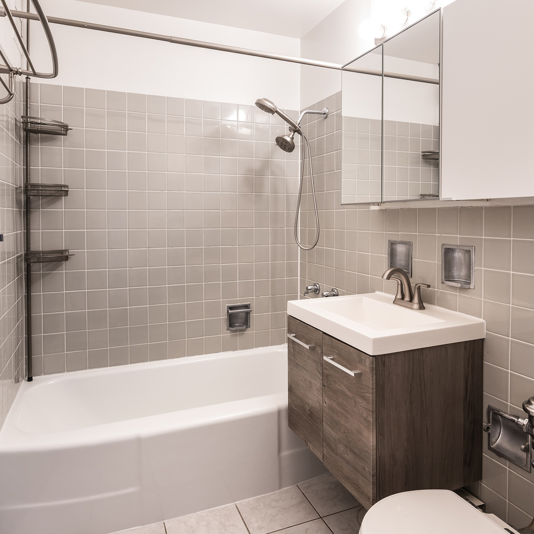 6118 North Sheridan Road, Unit 1003 Chicago, IL 60660 - Photo 11 of 11 a bathroom with a sink a mirror toilet and bathtub