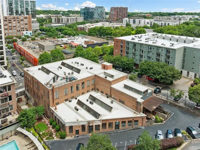 a view of a city that has tall buildings