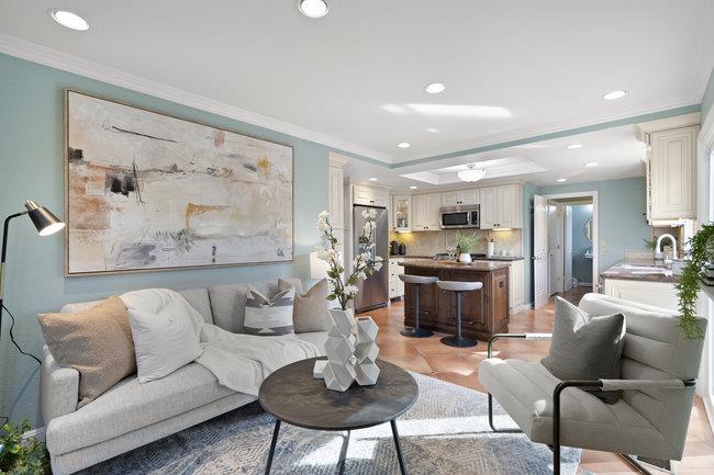 122 Jaybee Place San Jose, CA 95123 - Photo 17 of 40 a living room with furniture and a view of kitchen