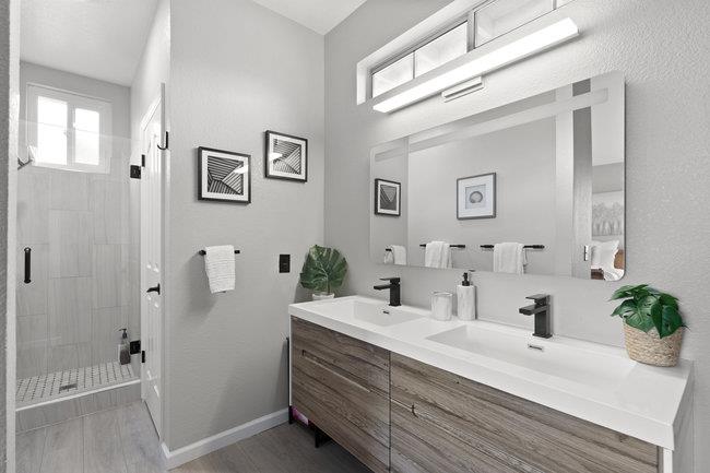 122 Jaybee Place San Jose, CA 95123 - Photo 33 of 40 a bathroom with a sink and a mirror