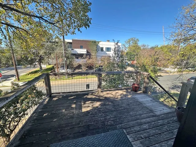 a view of a city from a balcony