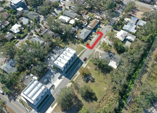 an aerial view of a city