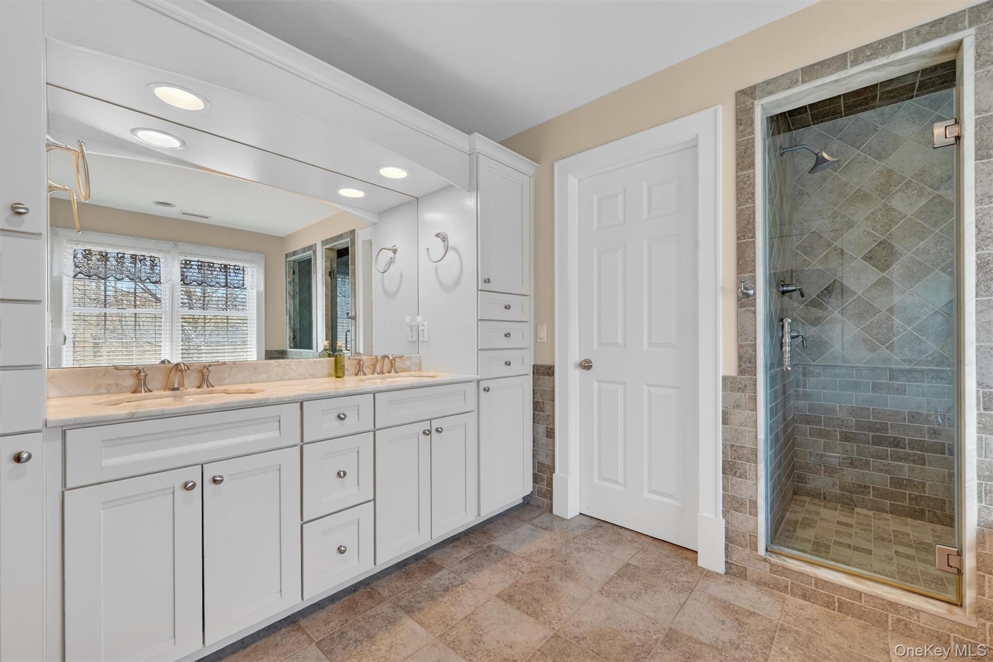 3 Clinton Ave Extension Warwick, NY 10990 - Photo 25 of 40 a bathroom with a granite countertop sink mirror and shower