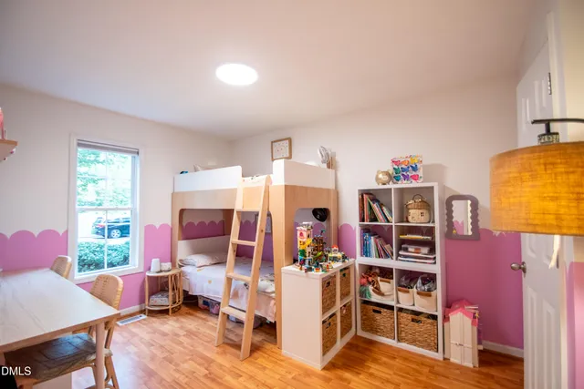 a workspace with furniture and a window