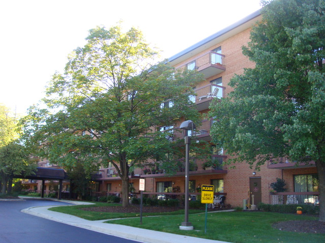 6443 Clarendon Hills Road, Unit 202 Willowbrook, IL 60527 - Photo 2 of 18 a front view of a house with garden and trees