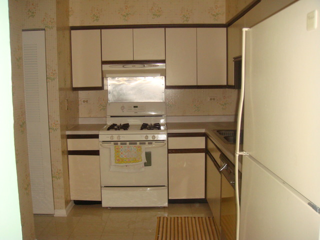 6443 Clarendon Hills Road, Unit 202 Willowbrook, IL 60527 - Photo 8 of 18 a kitchen with a refrigerator a stove and a microwave
