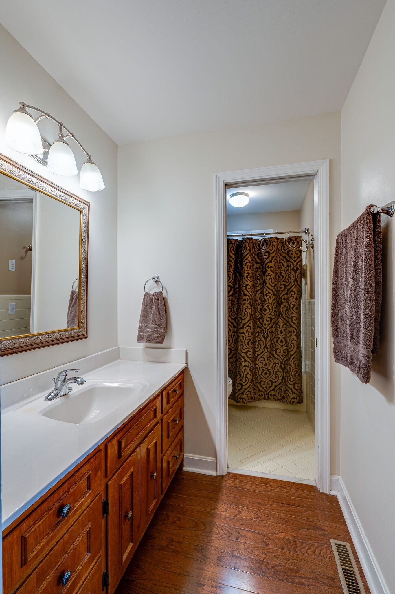 2743 Lights Chapel Road Greenbrier, TN 37073 - Photo 17 of 37 a bathroom with double vanity sink and a mirror