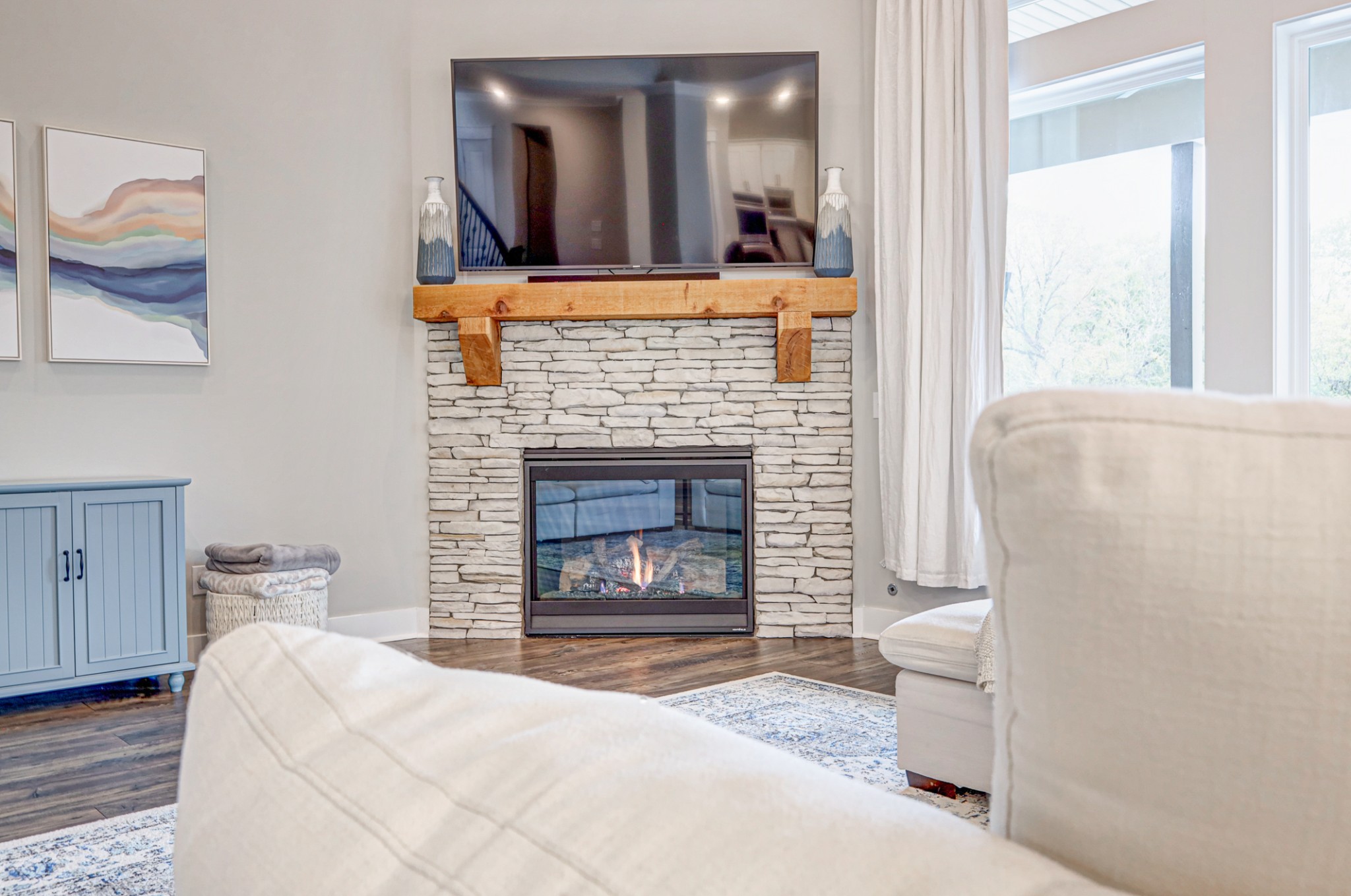 7748 Thayer Road Nolensville, TN 37135 - Photo 4 of 41 a living room with furniture and a fireplace