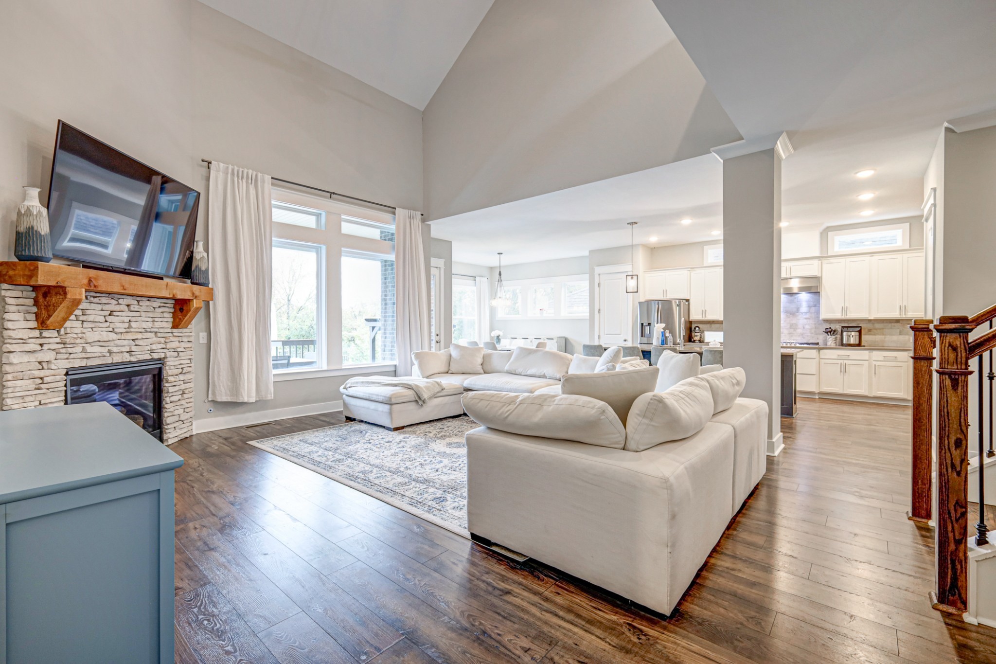 7748 Thayer Road Nolensville, TN 37135 - Photo 9 of 41 a living room with furniture and a fireplace