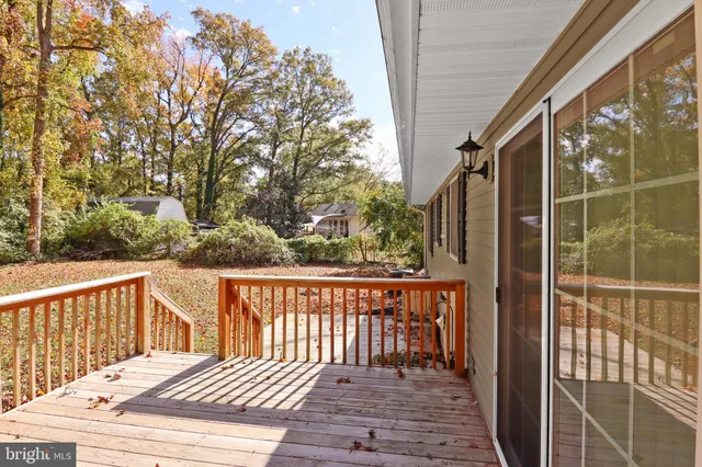 a view of a wooden deck