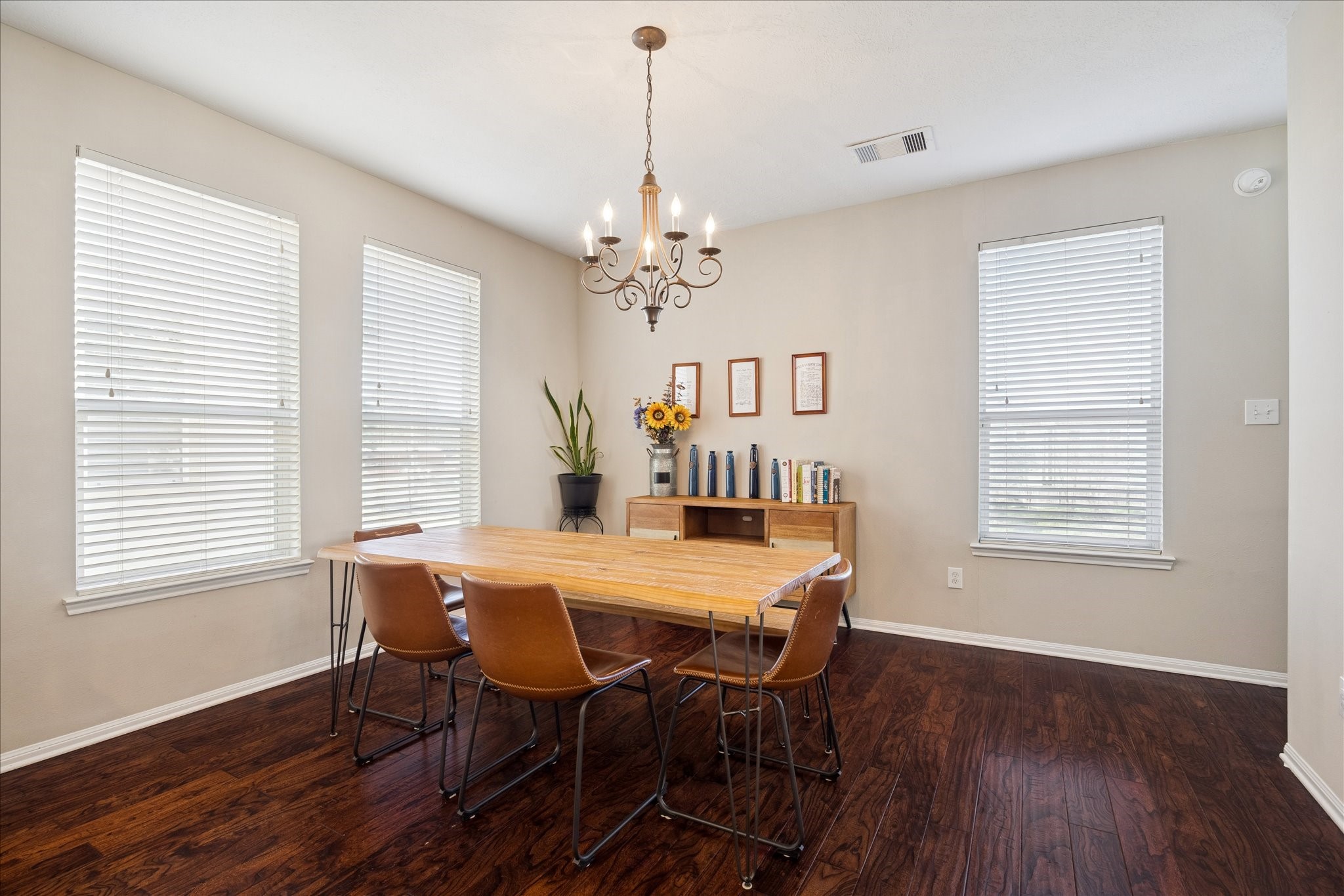 3332 Masters Point Drive Houston, TX 77091 - Photo 13 of 21 a view of a dining room with furniture window and wooden floor