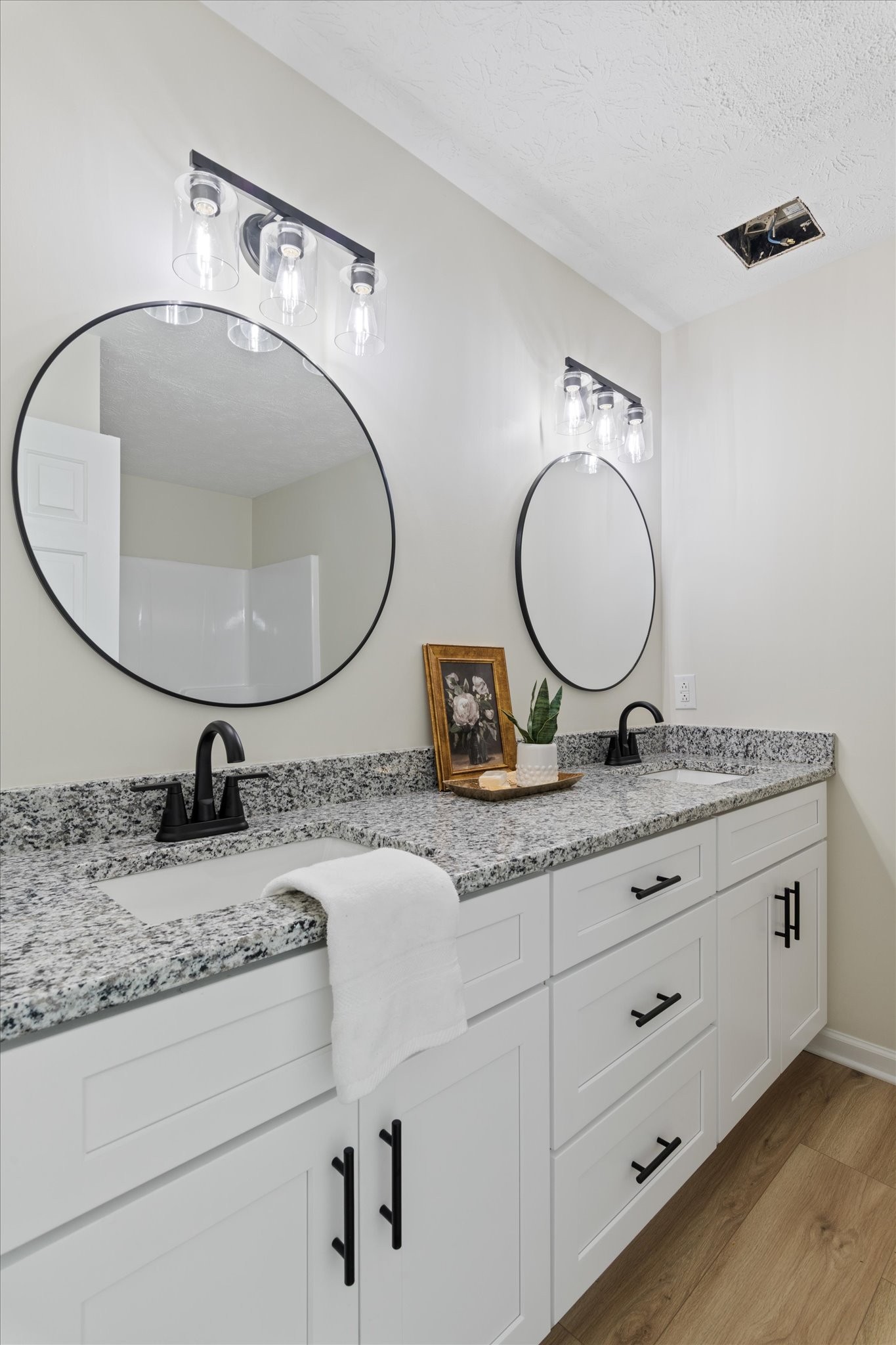 3671 Apache Trail Springfield, TN 37172 - Photo 14 of 28 a bathroom with a granite countertop double vanity sink and a mirror