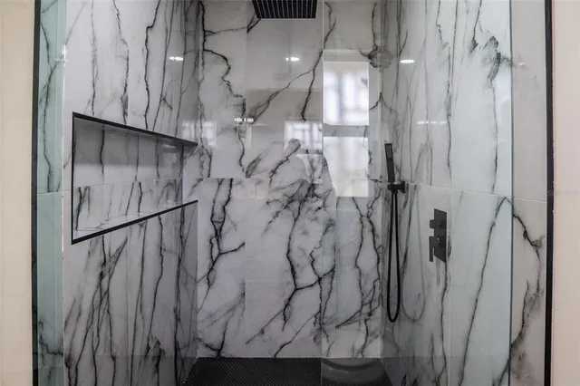 a bathroom with a shower