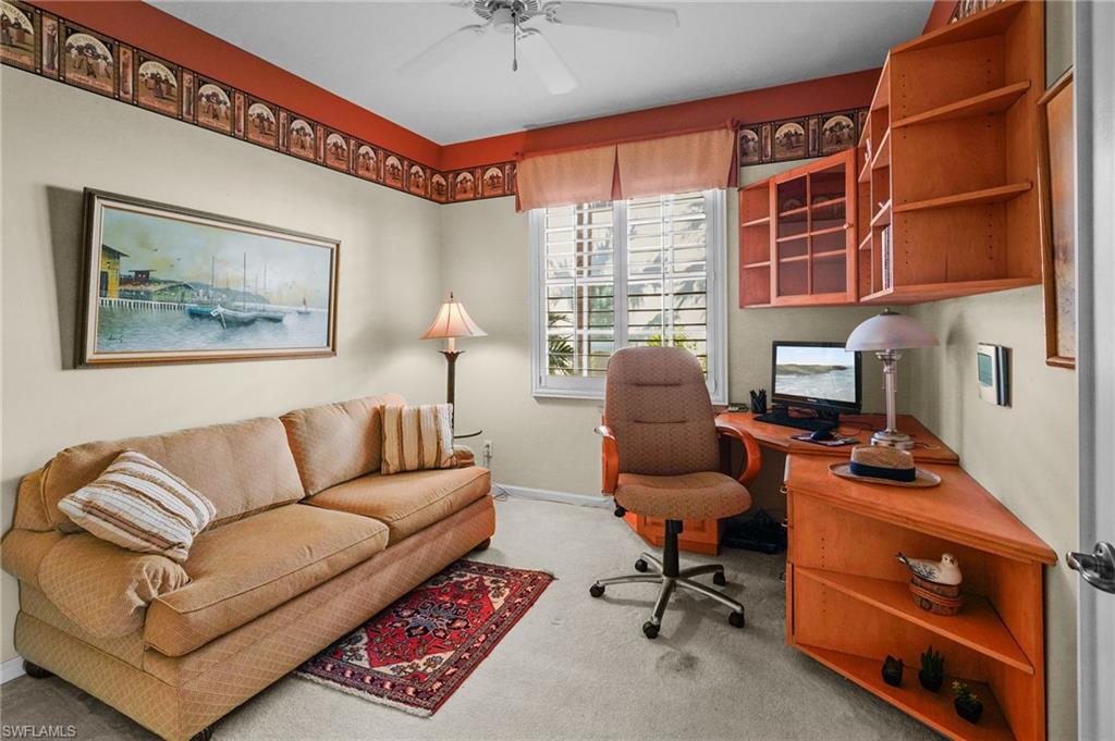23081 Rosedale Drive, Unit 101 Estero, FL 34135 - Photo 16 of 41 Office featuring ceiling fan and carpet