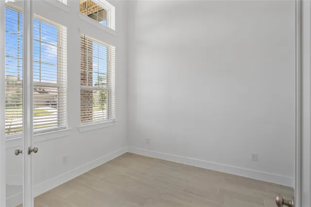 an empty room with a window