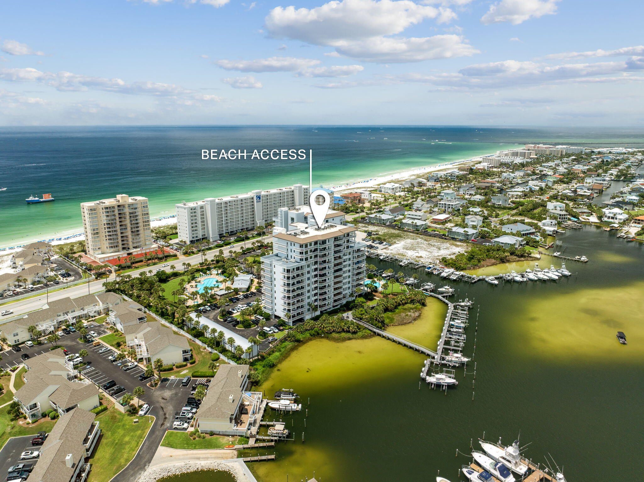 a view of a swimming pool with an ocean view